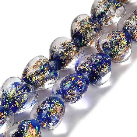 Handmade Dichroic Foil Glass Beads Strands DICH-U001-03J-1