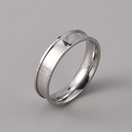 201 Stainless Steel Grooved Finger Ring Settings STAS-WH0027-27G-P-1