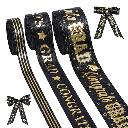 3Rolls 3 Styles Graduation Season Polyester Ribbon OCOR-PH0036-82B-1