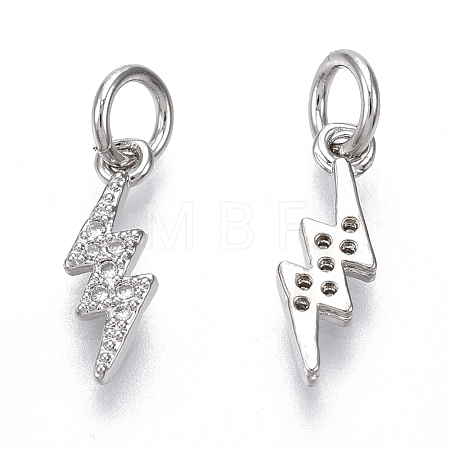 Brass Micro Pave Cubic Zirconia Charms ZIRC-R109-017P-NF-1