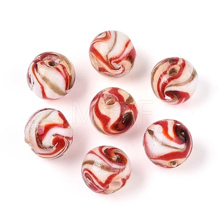Handmade Gold Sand Lampwork Beads LAMP-T024-11F-1