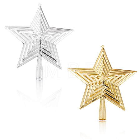 2Pcs 2 Colors Plastic Star Tree Top Decoration KY-TA0001-69-1