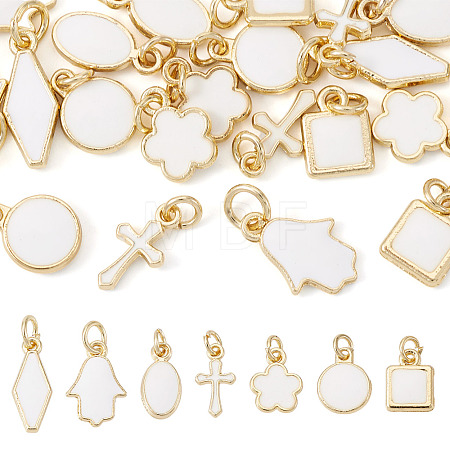 21Pcs 7 Styles Brass Enamel Charms KK-TA0003-19A-1