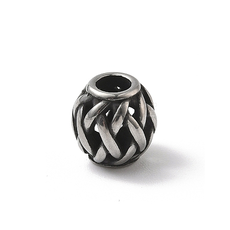 304 Stainless Steel European Beads STAS-H238-09L-AS-1