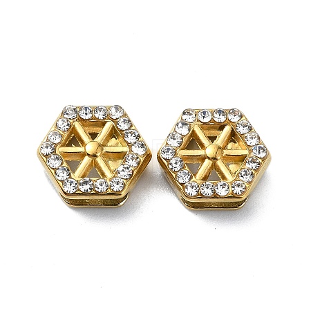 Ion Plating(IP)  304 Stainless Steel Slide Charms STAS-C089-06I-G-1