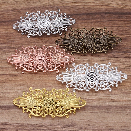 Vintage Hair Accessories Iron Hair Barrette Findings OHAR-PW0001-035P-1