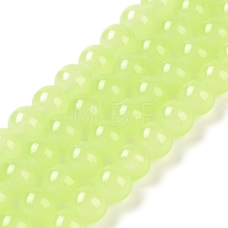 Imitation Jade Glass Beads Strands DGLA-S076-8mm-17-1