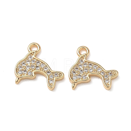 Brass Micro Pave Cubic Zirconia Charms KK-D261-13G-1