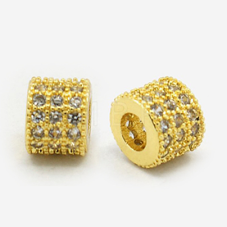 Brass Cubic Zirconia Beads ZIRC-F001-72G-1