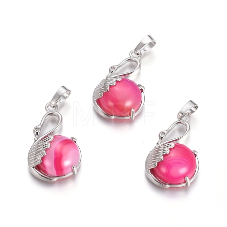 Natural Agate Pendants G-L512-N15-1