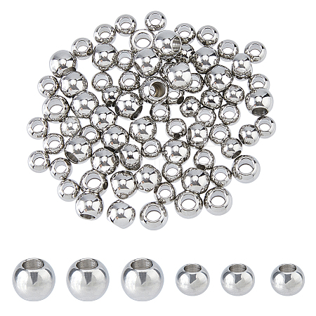 2 Style 304 Stainless Steel European Beads STAS-DC0015-67-1