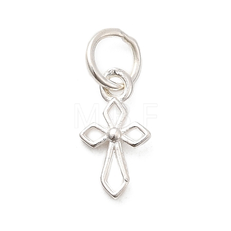 925 Sterling Silver Hollow Cross Charms STER-A048-15S-1