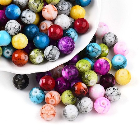 Baking Paint Glass Beads X1-DGLA-S115-10mm-MS-1