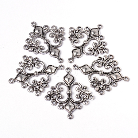 Antique Silver Tibetan Style Rhombus Chandelier Component Links for Dangle Earring Making X-EA9734Y-NF-1