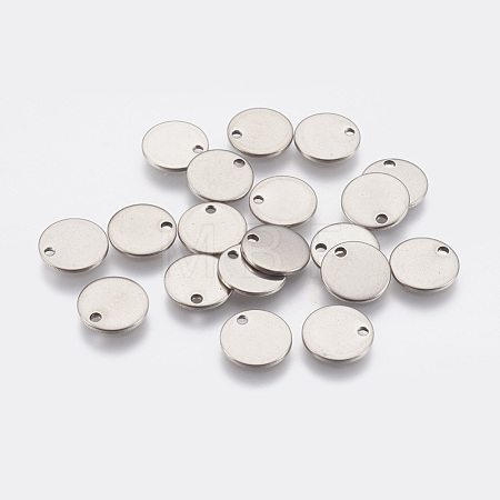 Tarnish Resistant 304 Stainless Steel Stamping Blank Tag Pendants STAS-Q056-10mm-1