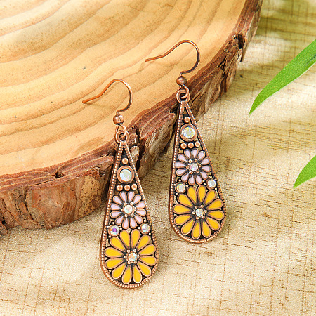 Bohemian Alloy Enamel Dangle Earrings FS-WG2DAA9-03-1