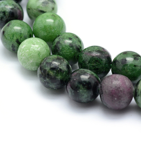 Natural Ruby in Zoisite Round Beads Strands X-G-P331-02-8mm-1