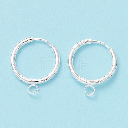 201 Stainless Steel Huggie Hoop Earring Findings STAS-P283-01S-S-1