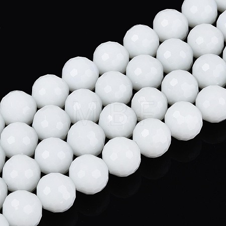 Opaque Solid Color Glass Bead Strands GLAA-R095-P8mm-01-1