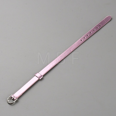 Blank PU Leather Cord Bracelet with Alloy Clasps X1-AJEW-TAC0041-01A-01-1