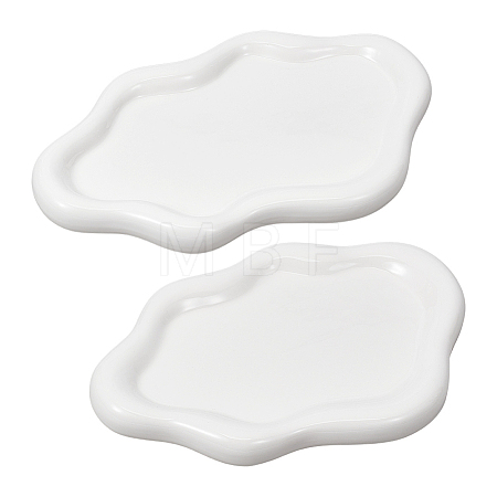 2Pcs 2 Styles Cloud Porcelain Jewelry Plate AJEW-GO0005-13-1
