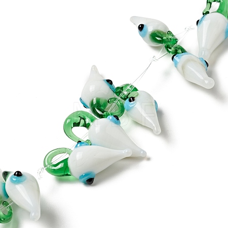 Handmade Lampwork Beads Strand LAMP-C008-01B-1