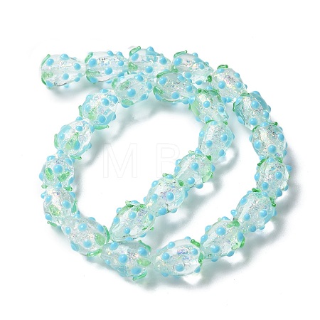 Handmade Foil Lampwork Bumpy Beads Strands FOIL-Z001-05A-1