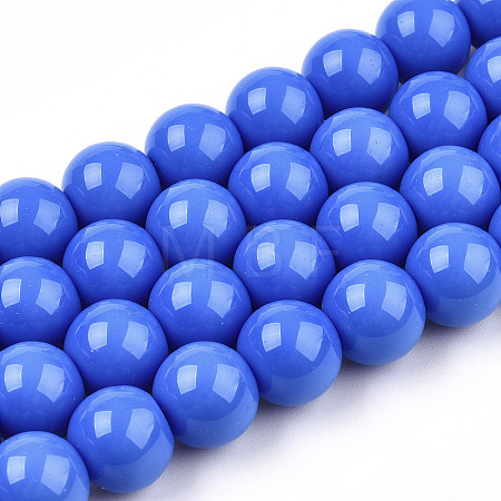 Opaque Solid Color Glass Beads Strands LS-GLAA-T032-P4mm-11-1