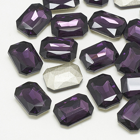 Pointed Back Glass Rhinestone Cabochons RGLA-T079-8x10mm-16-1