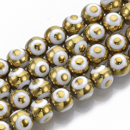Electroplate Glass Beads Strands EGLA-T012-02E-1
