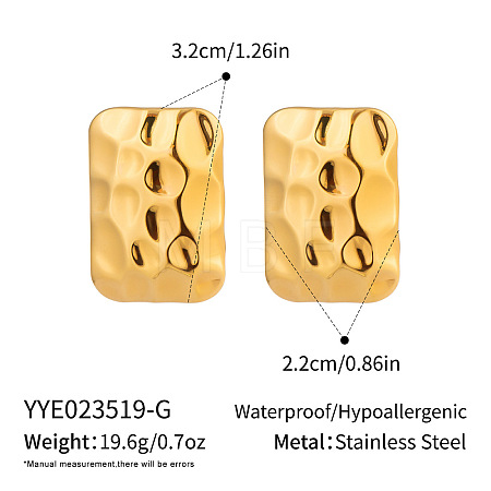 Geometric 304 Stainless Steel Stud Earrings for Women XN4222-1-1