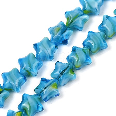 Handmade Millefiori Glass Beads Strands LAMP-H067-01G-1