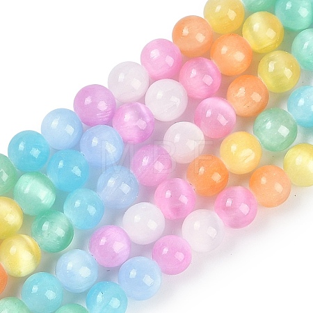 Macaron Color Natural Selenite Beads Strands G-F780-A01-01-1