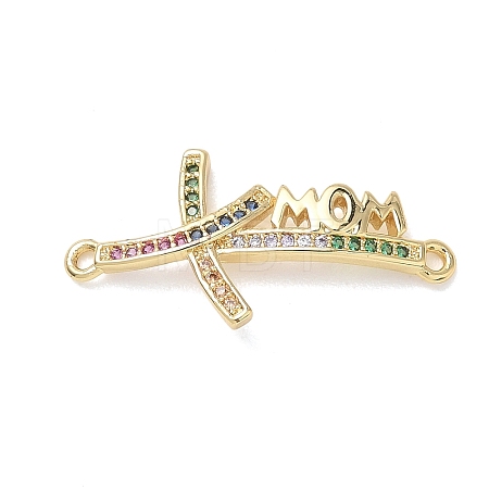 Mother's Day Brass Micro Pave Cubic Zirconia Links LS-KK-T084-03A-G-1