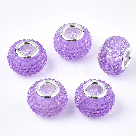 Resin Rhinestone European Beads RPDL-T002-03H-1
