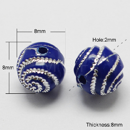 Plating Acrylic Beads PACR-S188-8mm-11-1