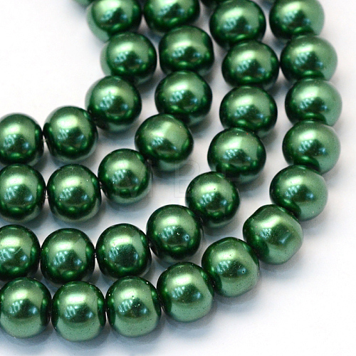 Baking Painted Pearlized Glass Pearl Round Bead Strands HY-Q330-8mm-71-1