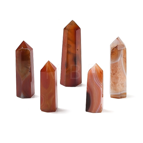 Tower Natural Red Agate Healing Stone Wands G-A096-02K-1