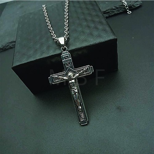 Fashionable Unisex Alloy Cross Pendant Necklace IG1143-1