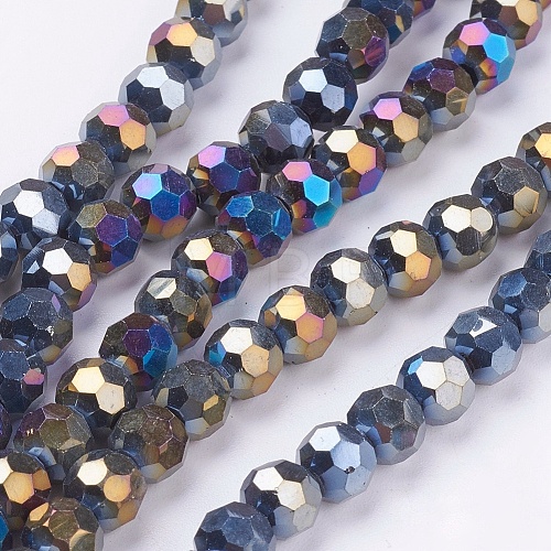 1 Strand Electroplate Glass Beads Strands X-EGLA-J042-6mm-AB01-1