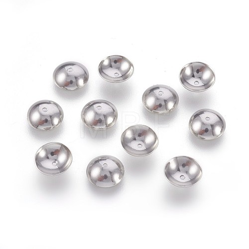 Non-Tarnish 201 Stainless Steel Bead Caps X-STAS-F188-16P-1