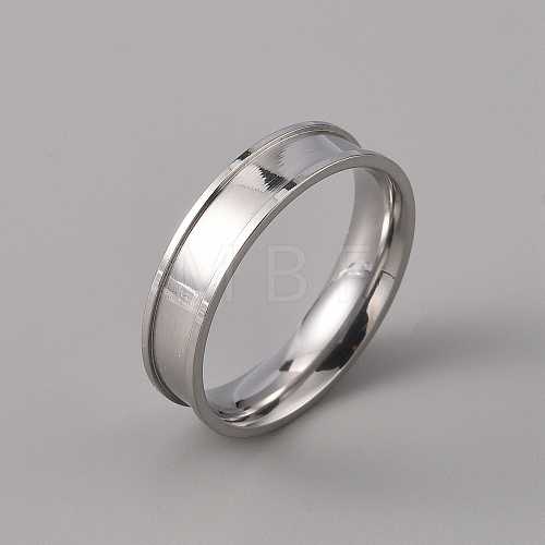 201 Stainless Steel Grooved Finger Ring Settings STAS-WH0027-27G-P-1