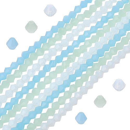 10 Strands 2 Style Electroplate Glass Beads Strands EGLA-FH0001-10-1