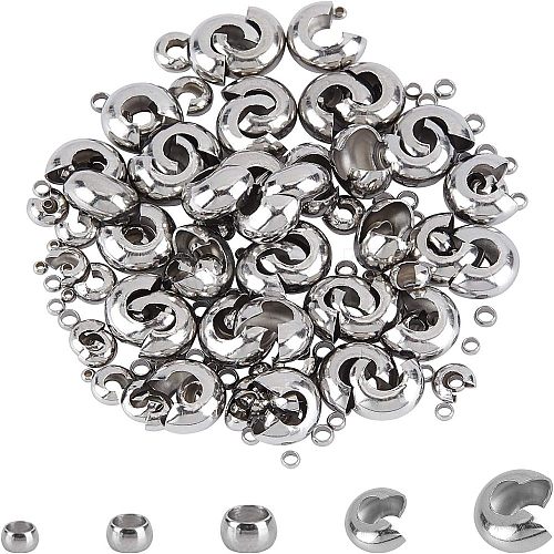 Unicraftale 304 Stainless Steel Crimp Beads Covers STAS-UN0011-90P-1