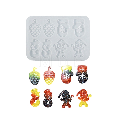 Proud DIY Glue Mold Christmas Series Snowman Socks Earrings Silicone Molds PW-WG9195A-01-1