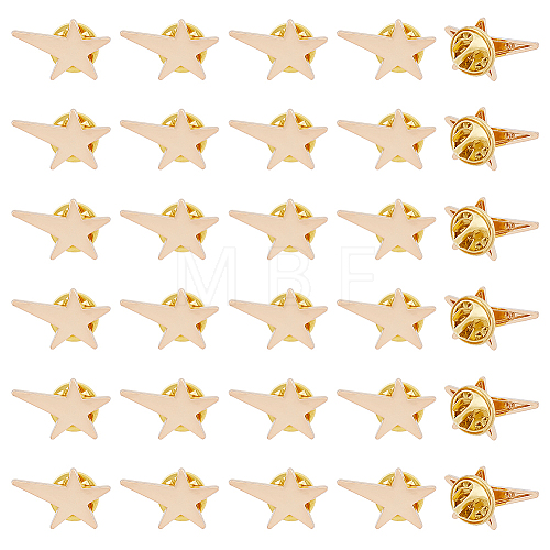 SUPERFINDINGS 30Pcs Star Alloy Brooches AJEW-FH0004-31A-1