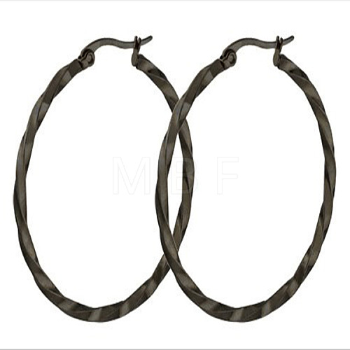 Stainless Steel Hoop Earrings STAS-TAC0001-11B-B-1