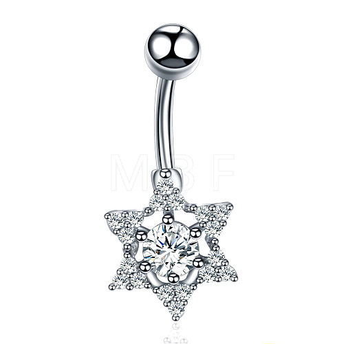 Clear Cubic Zirconia Belly Button Rings WG9960A-38-1