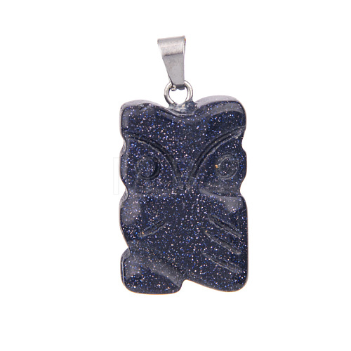 Synthetic Blue Goldstone Pendants PW-WGE4606-06-1