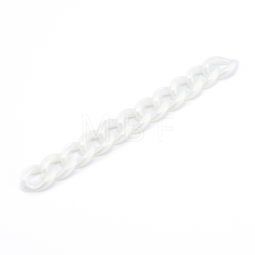 Handmade Opaque Acrylic Curb Chains AJEW-JB00925-05-1